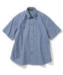 유니폼브릿지(UNIFORM BRIDGE) OG chambray s/s shirt 4.5oz blue rinsed
