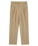벨리프(BELLIEF) Linen / Cotton Twill adjust 2Pleats relaxed Trousers (Beige)