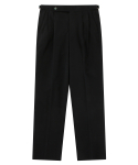 벨리프(BELLIEF) Linen / Cotton Twill adjust 2Pleats relaxed Trousers (Black)