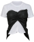플레어업 Bustier Layered T-Shirt (FL-122_White&Black)