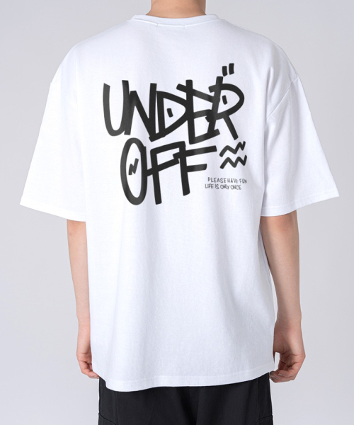 MUSINSA UNDEROFF Oversized Fit Crew Neck Graffiti Backlog Short