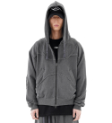 INSIDE OUT HOOD ZIP UP [CHARCOAL]
