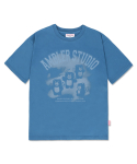 [엠블러X벨리곰] Angel Belly 오버핏 반팔 티셔츠 BS302 (블루)