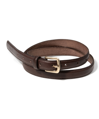 할렌 (W) simple vintage cowhide leather belt (T022_brown)
