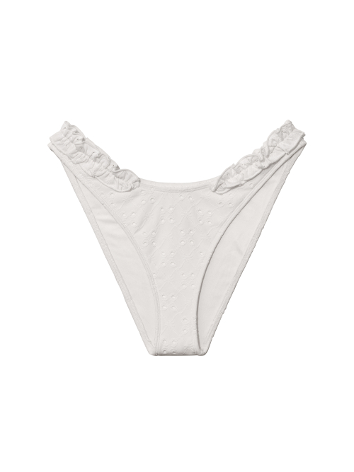 Musinsa Glowny Frill High Cut Bikini Bottom White