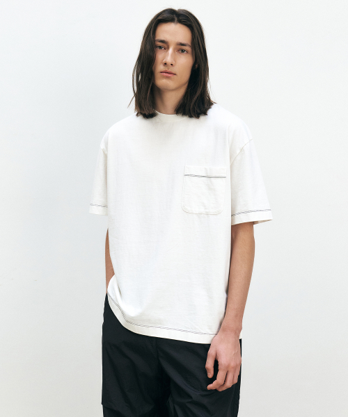 MUSINSA公式 INSILENCE Backprint Pocket T shirt Off WHITE