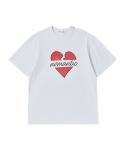비욘드클로젯(BEYOND CLOSET) 노맨틱 오리지널 로고 빈티지 프린트 반팔 티셔츠 화이트