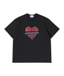 비욘드클로젯(BEYOND CLOSET) 노맨틱 오리지널 로고 빈티지 프린트 반팔 티셔츠 블랙
