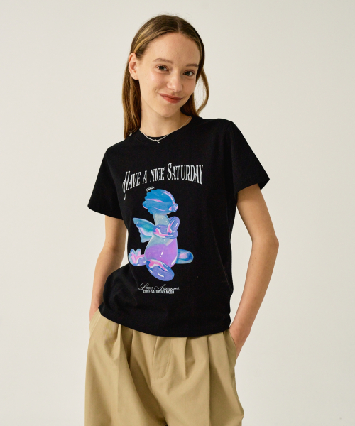 MUSINSA公式 SATUR W Blue Dragon Balloon Graphic Short sleeved T shirt