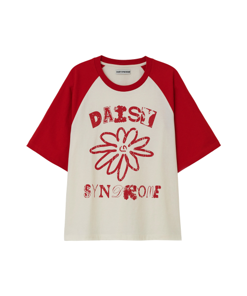 MUSINSA DAISY SYNDROME RELAXED RAGLAN T SHIRTS Red