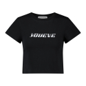 유이브(YOUEVE) 3D 메탈 로고 티셔츠 블랙