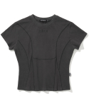 낫포너드(NOT4NERD) W N4ND Incision Pigment T-Shirts - Charcoal