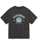 커버낫(COVERNAT) 피그먼트 아치 엠블럼 티셔츠 차콜