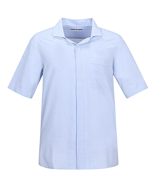 Musinsa Ad Hoc Men S Open Collar Short Sleeved Shirt Sky Blue