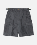 FADED COTTON CARGO SHORTS _ CHARCOAL