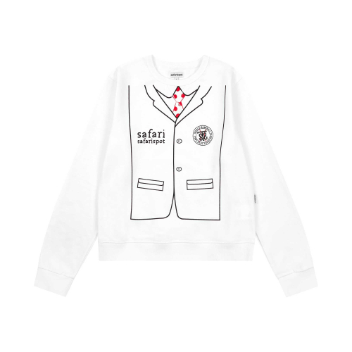 1/2 Rubase School Fake Crewneck (White)