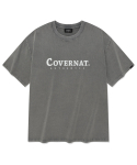 커버낫(COVERNAT) 피그먼트 센터 로고 티셔츠 그레이