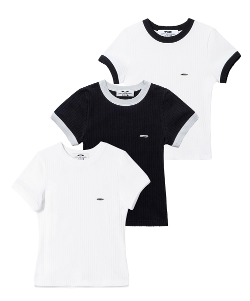 MUSINSA FDR 2Pack Essential Ringer Short Sleeve