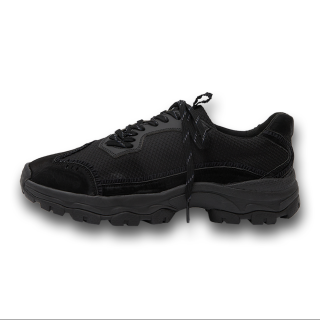 네거티브쓰리(NEGATIVE THREE) Curved Lace Sneakers BLACK