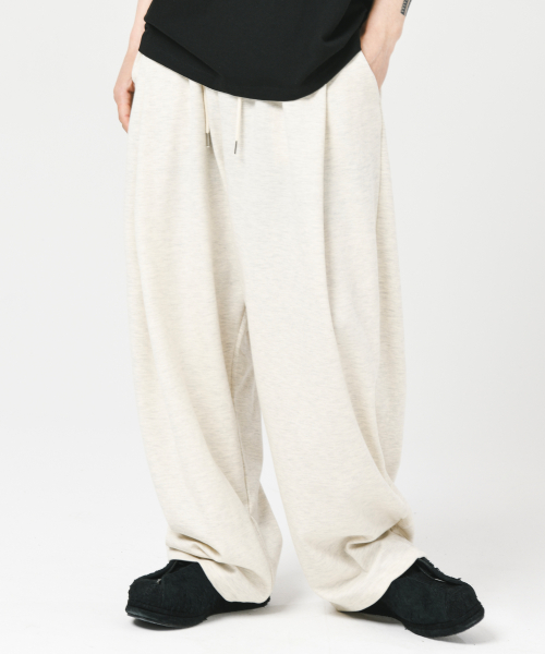 Musinsa S Est Side Two Tuck Wide Fit Sweatpants Oatmeal