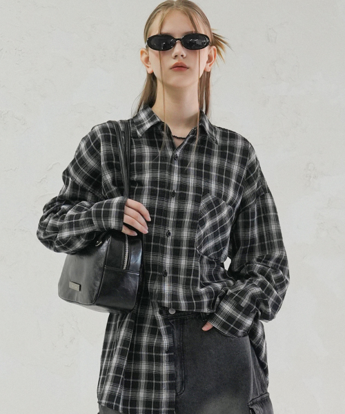 Musinsa Avandress Smith Overfit Check Shirt Black