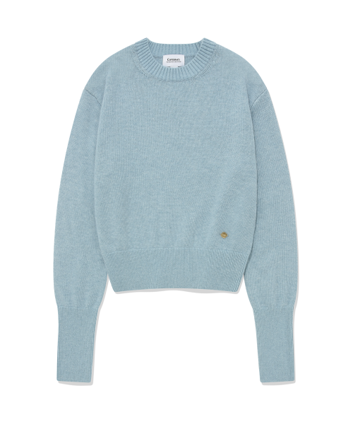 Musinsa Covernat Woman Women S Cashmere Blend Round Knit Sky Blue