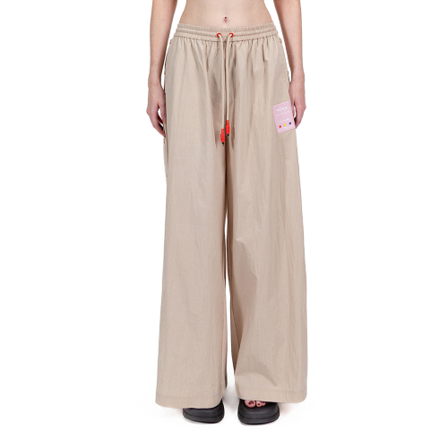 [MXM1FMPTL001BR]Drawstring Mixed Fabric Pants Long