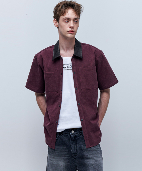 SUNFLOWER WORK SHIRT - BURGUNDY