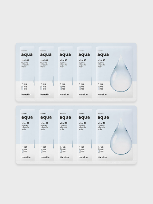 Hanskin Vital 40 Layering Ampoule Mask (Aqua/Collagen/Propolis) 10 sheets