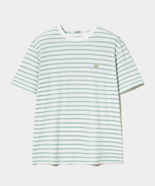 Musinsa Satur All Day Basic Stripe Short Sleeve T Shirt Mint