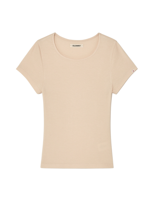 MUSINSA GLOWNY GIRLFRIEND BABY TEE BEIGE