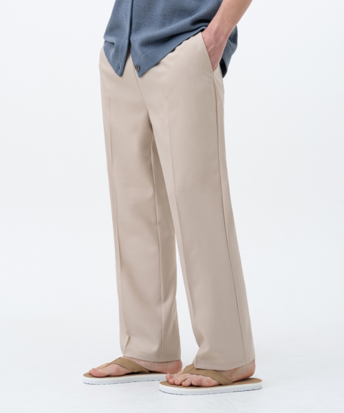 MUSINSA LEMAIN SECOND EASY SEMI WIDE BANDING SLACKS BEIGE