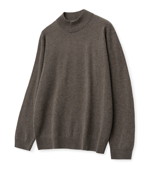 MUSINSA公式 TNGT Brown Regular Fit Wool Cashmere Essential Mock Neck