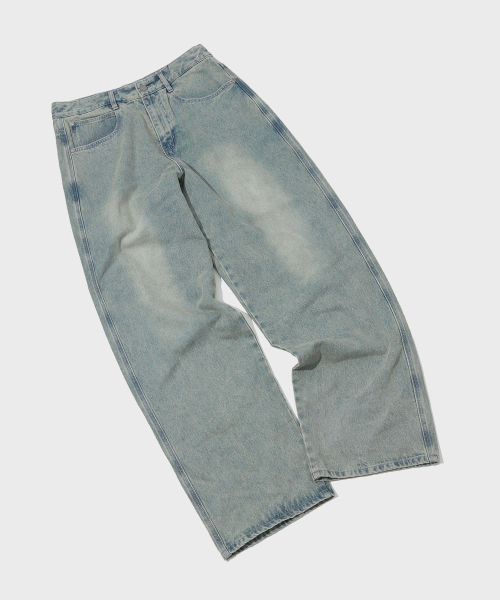 Musinsa Secondmono Stitch Wide Washing Denim Pants Lblue Sept Lblue