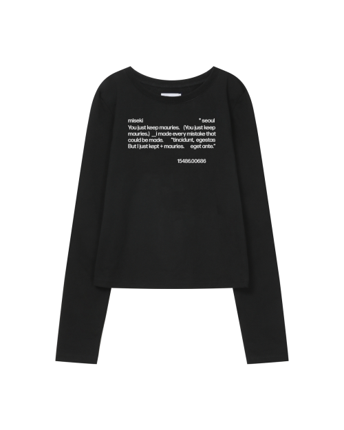 Musinsa Miseki Seoul Quote Long Sleeves Black