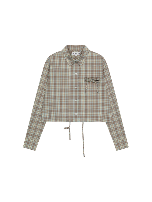 STRAPPY CHECK SHIRT [BEIGE]