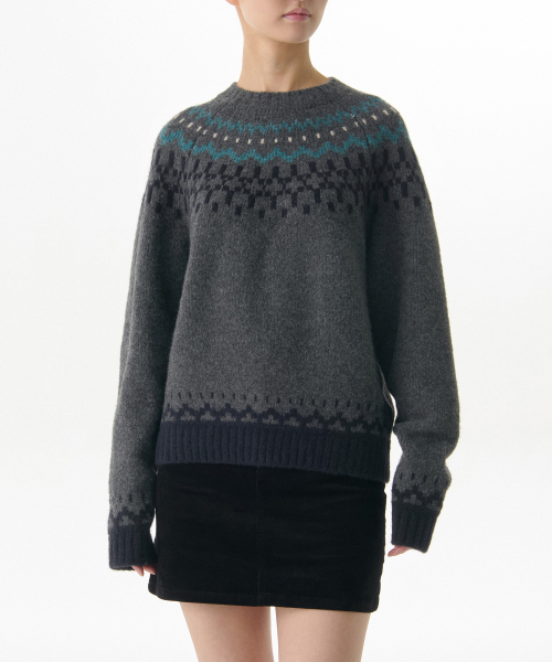 MUSINSA公式 MUSINSA STANDARD WOMAN Women s Relaxed Fair Isle Knit