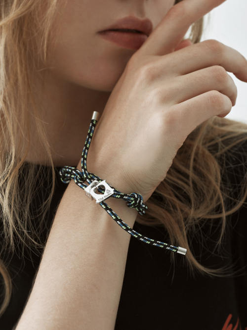 Bread Clip Charm Green Knot Bracelet