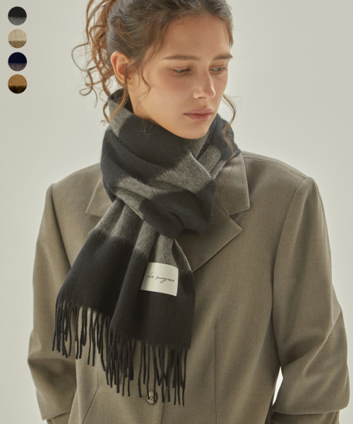[Gift Box] _Stripe Pattern Virgin Wool Muffler_4 Colors_Unisex