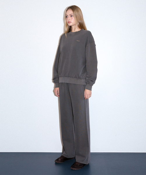 MUSINSA公式 KISYNING Vintage Dark Moon Wide Sweat Pants Charcoal