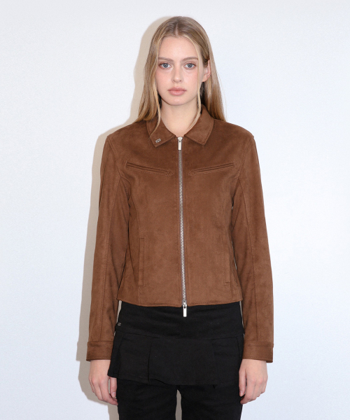 MUSINSA公式 KISYNING Western Suede Zip up Jacket Brown