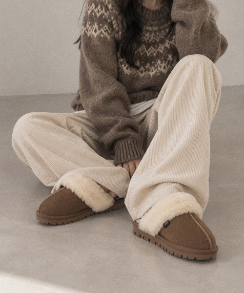 Leather Real Natural Cowhide Fur Slippers 4 colors