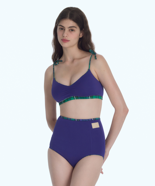 MUSINSA公式 LOOPLOOP High Reversible Bikini Bottom Preppy Check Green