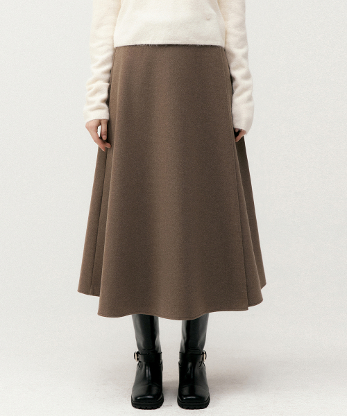 Musinsa Loeil Double Wrap Long Skirt Mocha