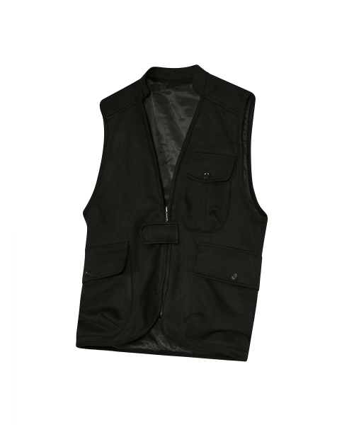 MUSINSA STANDARDERROR 87 STAN146 Heavy Pocket Point Suede Vest Black