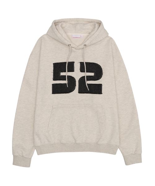 MUSINSA公式 AMES WORLDWIDE NUMBERING APPLIQUE HOODIE OATMEAL