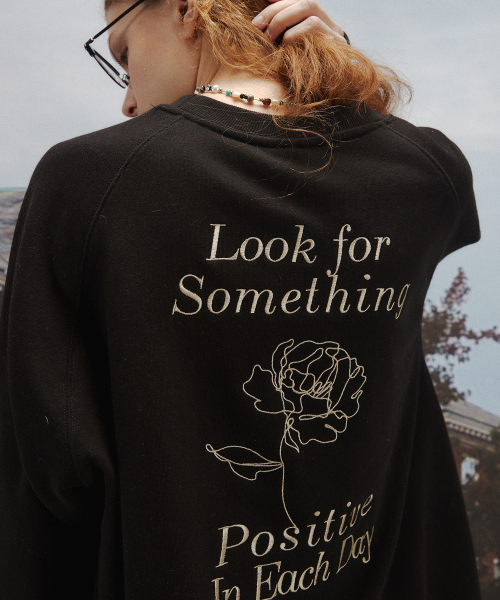 Musinsa Cpgn Studio Positive Embroidery Raglan Sweatshirt Black