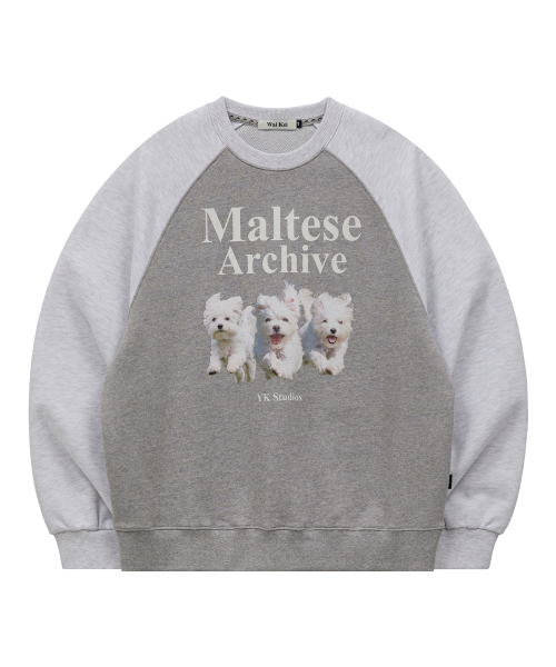 Musinsa Wai Kei Maltese Archive Raglan Man To Man Gray