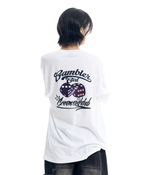 MUSINSA公式 CREAM SODA LAB Gambler Girl Dice Short Sleeve T Shirt