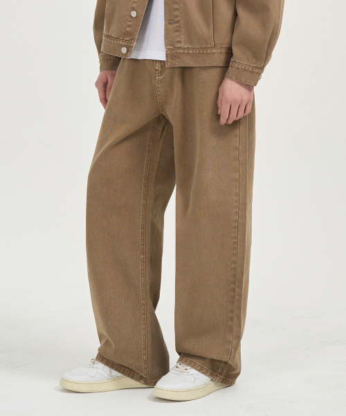 Musinsa Toffee Work Garment Cotton Pants Deep Beige